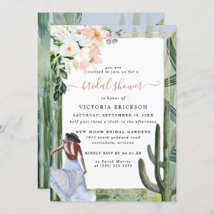 Invitation Bohemian Cactus Desert Floral Fête de l'mariée Inv