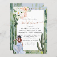 Bohemian Cactus Desert Floral Fête des mariées Inv