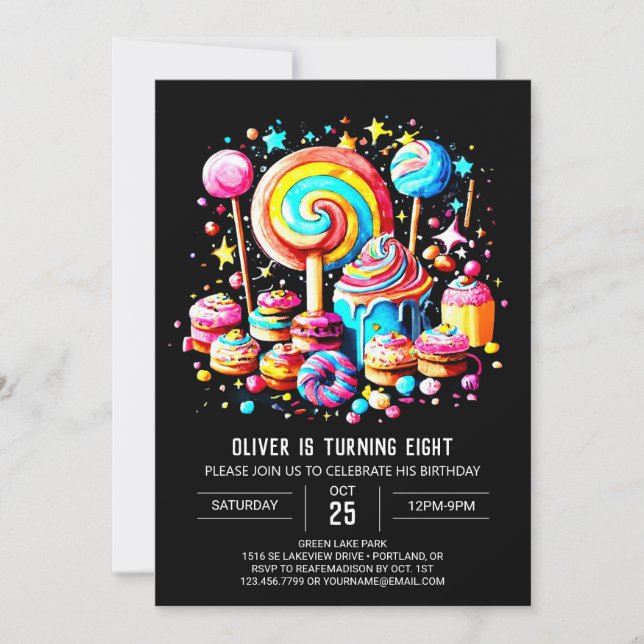 Invitation Bohemian Candy Wonderland Anniversaire (Devant)