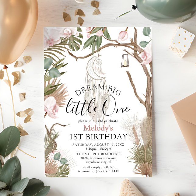 Invitation Bohemian Dream Big Boho Botanical 1er Anniversaire (Créateur téléchargé)