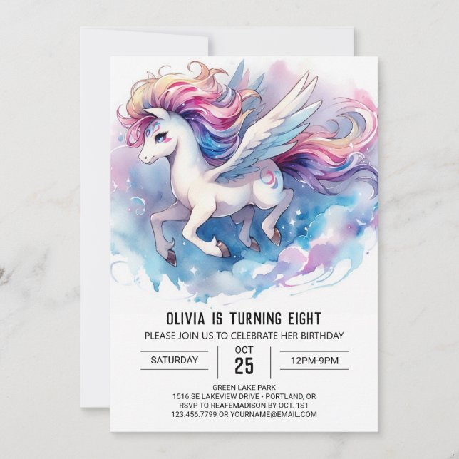 Invitation Bohemian Editable Horse Anniversaire (Devant)