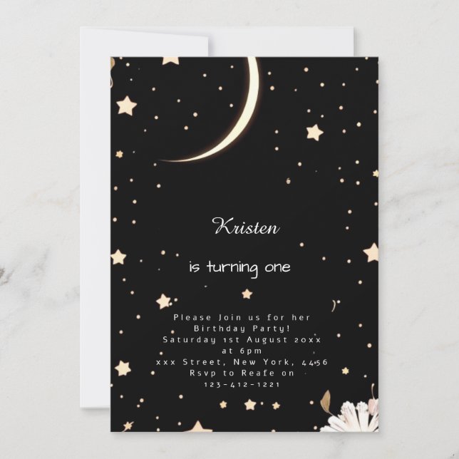 Invitation Bohemian Nightsky Galactic Anniversaire (Devant)