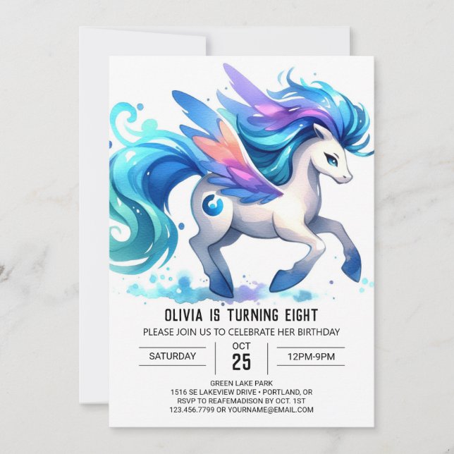 Invitation Bohemian Online Horse Anniversaire (Devant)