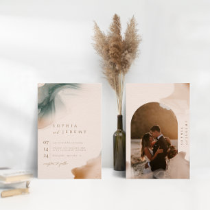 Invitation Bohemian Soft Natural Pastel Photo Arch Mariage