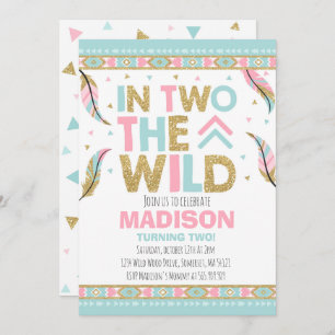 Invitation Boho 2e anniversaire dans deux The Wild