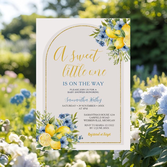 Invitation Boho A Sweet Little One Lemon Floral Baby shower (Créateur téléchargé)