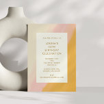 Invitation Boho Abstraite aquarelle rose jaune 40e anniversai<br><div class="desc">Boho Abstraite aquarelle rose et jaune 40e anniversaire Invitation de fête</div>