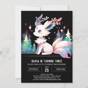 Invitation Boho Adorable Wolf Anniversaire