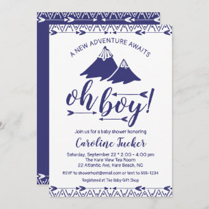 Invitation Boho Adventure Await Baby Boy Shower