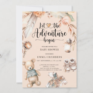 Invitation Boho Adventure commence Baby shower Neutre Genre