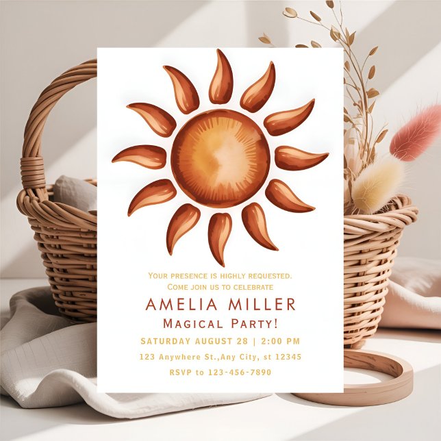 Invitation Boho Aesthetic Rainbow Party (Créateur téléchargé)