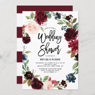 Invitation Boho Aquarelle Automne Wedding shower
