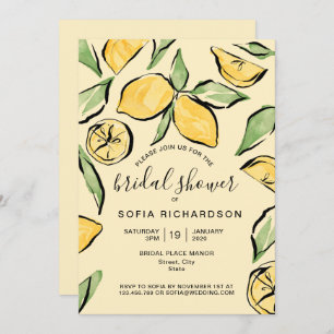 Invitation Boho Aquarelle Citron Citrus Verdure été