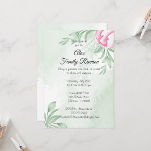 Invitation Boho Aquarelle Eucalyptus Feuille Verdure Réunion