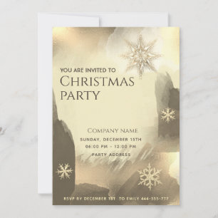 Invitation Boho aquarelle Gold fêtes de Noël