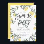 Invitation Boho Aquarelle Lemon Wreath Sweet 16 Party<br><div class="desc">Famille Invitation et amis à votre douce fête de 16 ans avec cette invitation boho personnalisable. Il présente des citrons aquarelle et des couronnes verdoyantes avec arrière - plan rayé. Cette invitation au citron est parfaite pour les anniversaires d'été. Personnalisez cette invitation d'agrumes en ajoutant la date, l'heure, le nom,...</div>