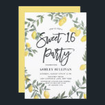 Invitation Boho Aquarelle Lemon Wreath Sweet 16 Party<br><div class="desc">Famille Invitation et amis à votre douce fête de 16 ans avec cette invitation boho personnalisable. Il présente des citrons aquarelle et des couronnes verdoyantes avec arrière - plan rayé. Cette invitation au citron est parfaite pour les anniversaires d'été. Personnalisez cette invitation d'agrumes en ajoutant la date, l'heure, le nom,...</div>