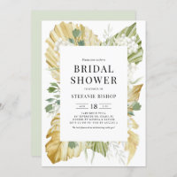 Boho Aquarelle Sèche Palm Feuilles Fête des mariée