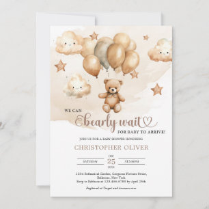 Invitation Boho aquarelle terre cuite ballons en peluche