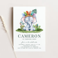 Boho Aquarelle Tribal Elephant Premier Anniversair