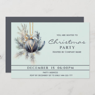 Invitation Boho aquarelle verdure boule de Noël