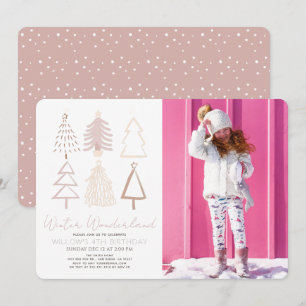 Invitation Boho Arbres de Noël Wonderland d'hiver Anniversair