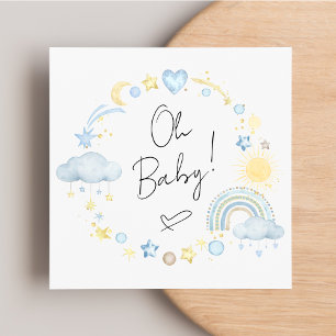 Invitation Boho Arc-en-ciel Aquarelle bébé garçon douche