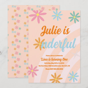 Invitation Boho Arc-en-ciel Earthy Premier anniversaire Onede