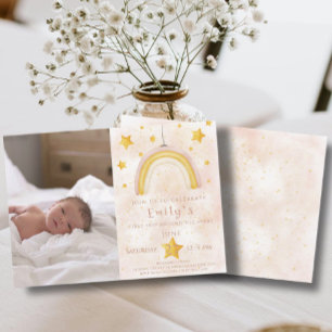 Invitation Boho arc-en-ciel pinceau magique poussière or star