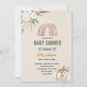 Invitation Boho arc-en-ciel thème citrouille