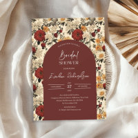 Boho arceau couleur crème rouge jaune fleur sauvag