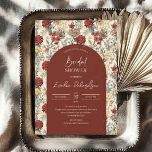Invitation Boho arch aquarelle terracotta ivoire fleurs sauva