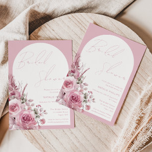 Invitation Boho Arch Belle Fête des mariées florale Blush