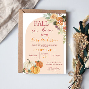 Invitation Boho Arch Chute en amour Baby shower Floral Rustiq