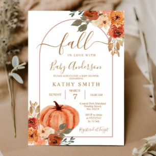 Invitation Boho Arch Chute en amour Baby shower Floral Rustiq