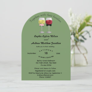 Invitation Boho Arch Couple vin Mariage