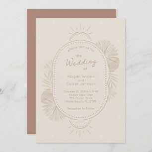 Invitation Boho Arch et Palm Terracotta et Mariage ivoire
