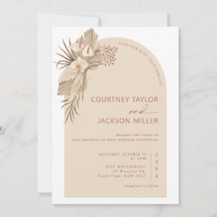 Invitation Boho Arch Pampas Grass Mariage