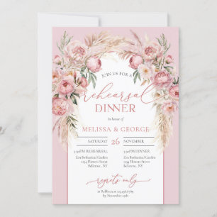 Invitation Boho arch pelouse blush pampas herbe eucalyptus