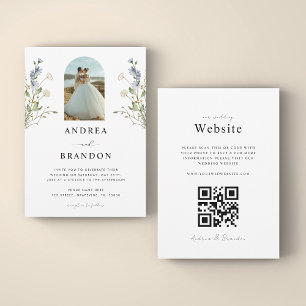 Invitation Boho Arch Photo Fleurs sauvages tout en un Mariage