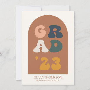 Invitation Boho Arch Retro Graduation personnalisée