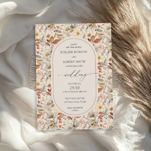 Invitation Boho Arch Terracotta ivoire rouille automne Fleurs