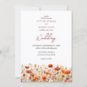 Invitation Boho automne automne fleurs sauvages mariage invit