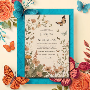 Invitation Boho Automne Fleur sauvage Aquarelle Mariage Flora