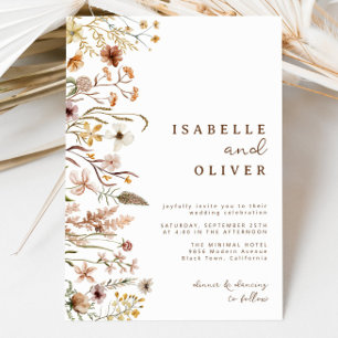 Invitation Boho Automne Fleur sauvage Botanique Mariage Botan