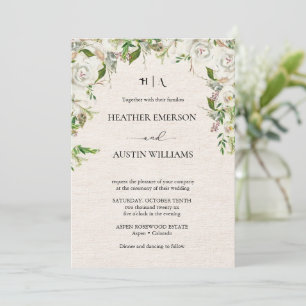 Invitation Boho Automne Fleur Sauvage Mariage Botanique