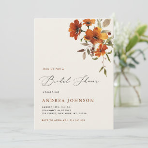 Invitation Boho Automne Fleurs sauvages Cosy Automne Fête des