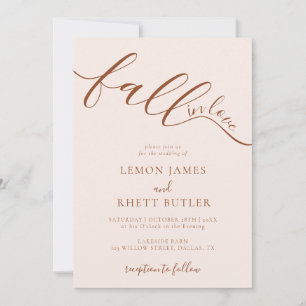 Invitation Boho Automne manuscrit En Amour Mariage