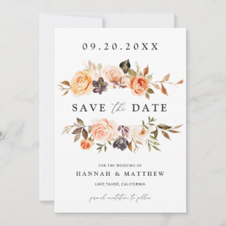 Invitation Boho automne Sauvegarder la date, Photo Sauvegarde