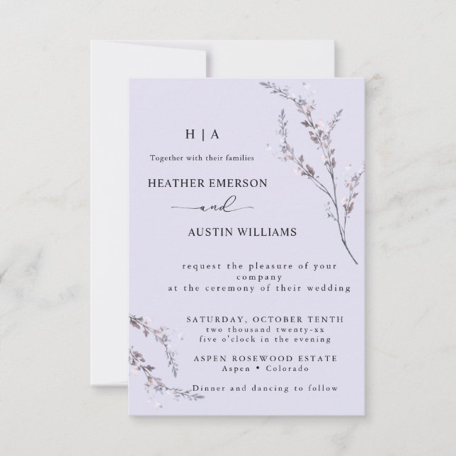 Invitation Boho Autumn Wildflower | Boda botánico (Devant)
